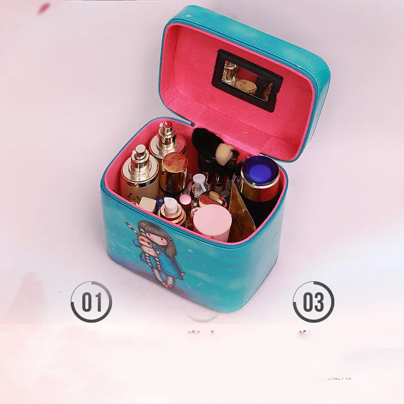 Large Capacity Girl Heart Cosmetic Bag Portable Travel