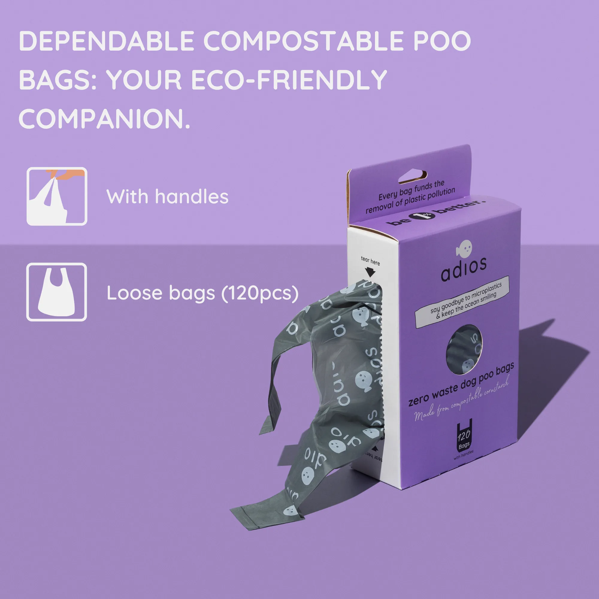Large handled bags - 120pcs - "Loose" - Grey