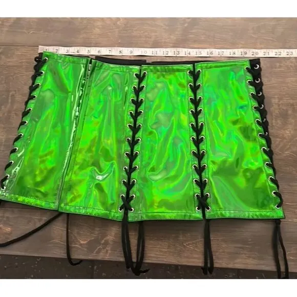 Lavish By Daisy Green Holo Patrick’s Skirt  Day Ravewear Mardi Gras Festival 4XL