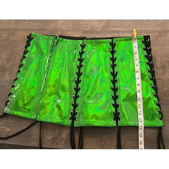 Lavish By Daisy Green Holo Patrick’s Skirt  Day Ravewear Mardi Gras Festival 4XL