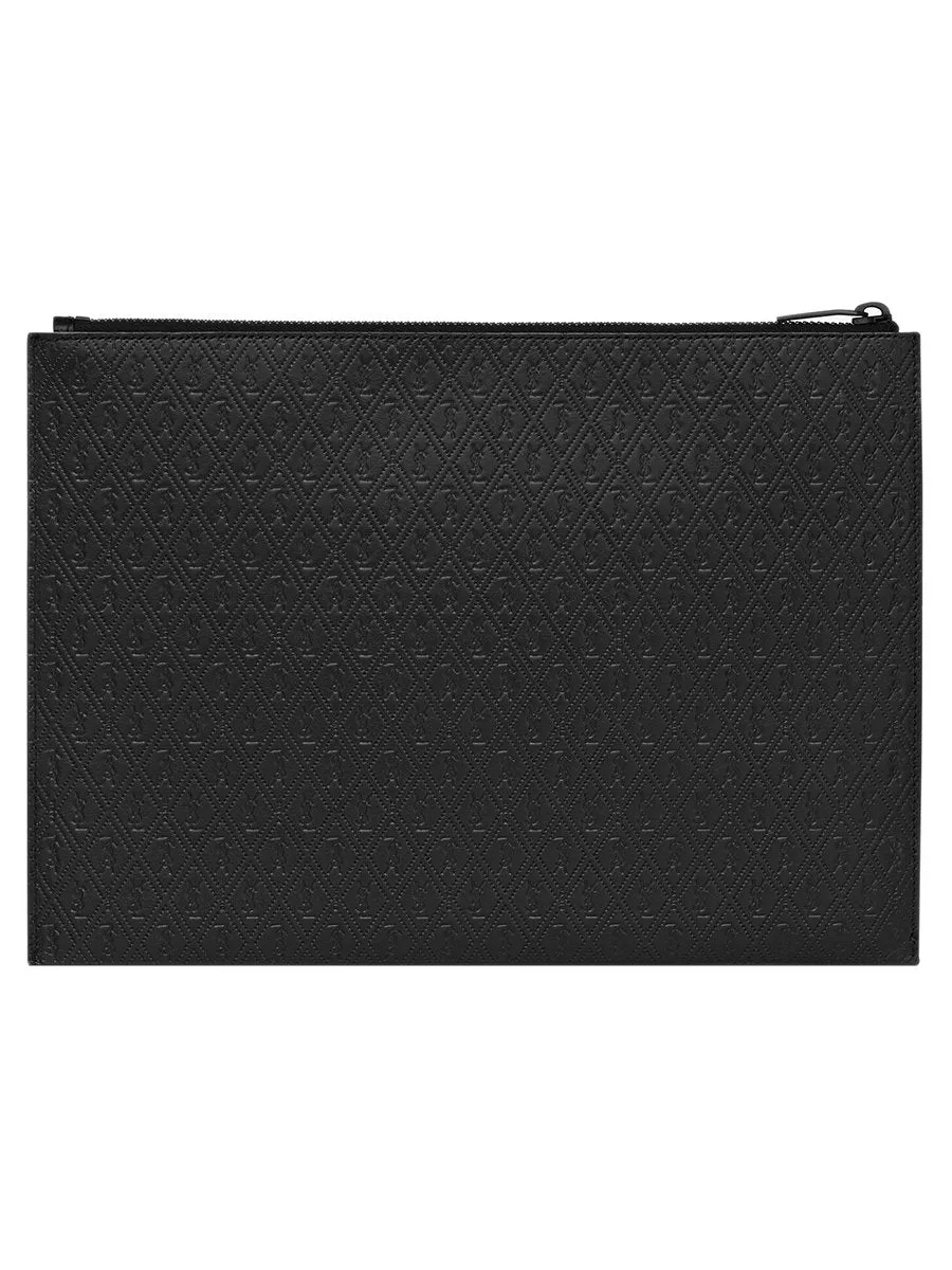 Le Monogramme All-Over Zippered Document Holder in Embossed Smooth Leather