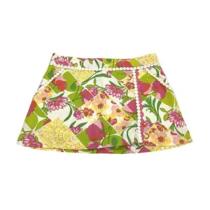 Lilly Pulitzer Jarvey Skort Skirt Womens Size 2 Floral Multicolor Cotton Lined
