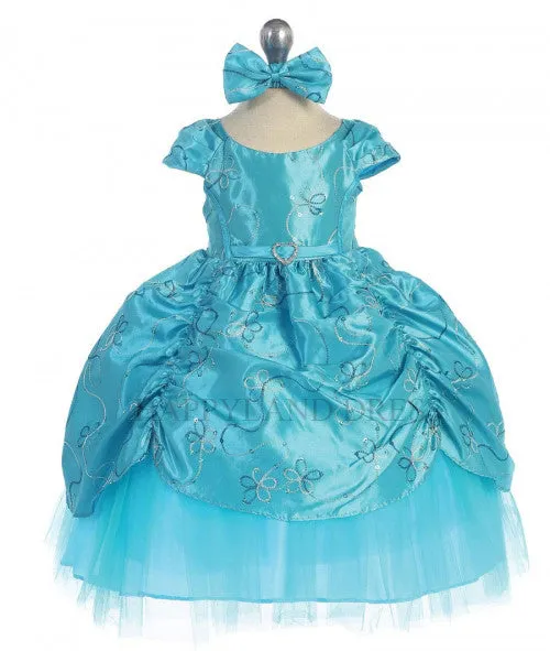 Lime Embroidered Sequin Ruched Dress B485
