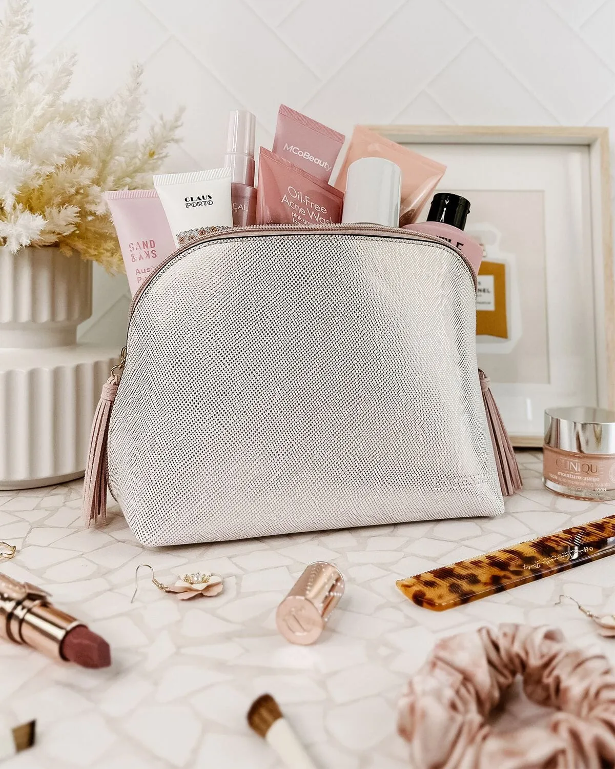 LOUENHIDE Audrey Makeup Case - Metallic Nude