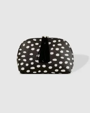 LOUENHIDE Baby Audrey Makeup Bag - Black & White Spot