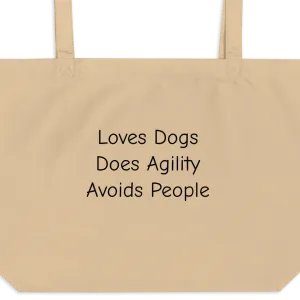 Loves Dogs, Does Agility X-Large Tote/ Shopping Bags