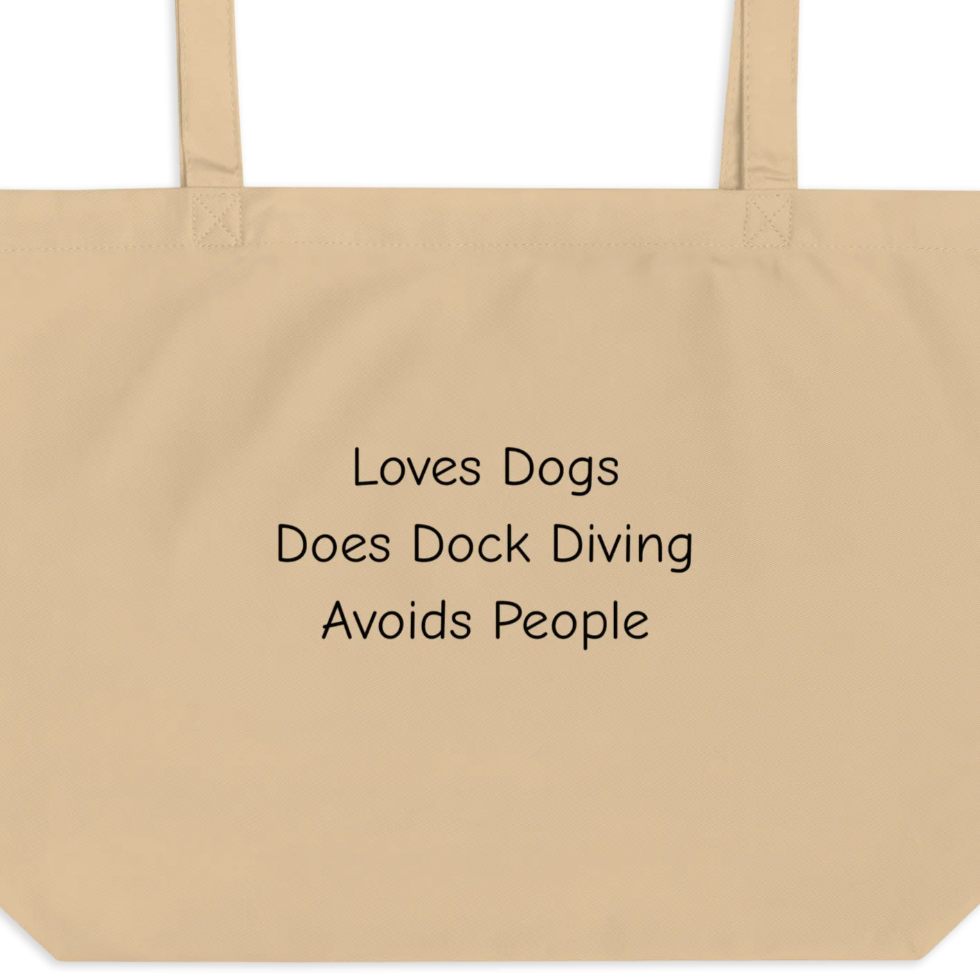 Loves Dogs, Does Dock Diving X-Large Tote/ Shopping Bags