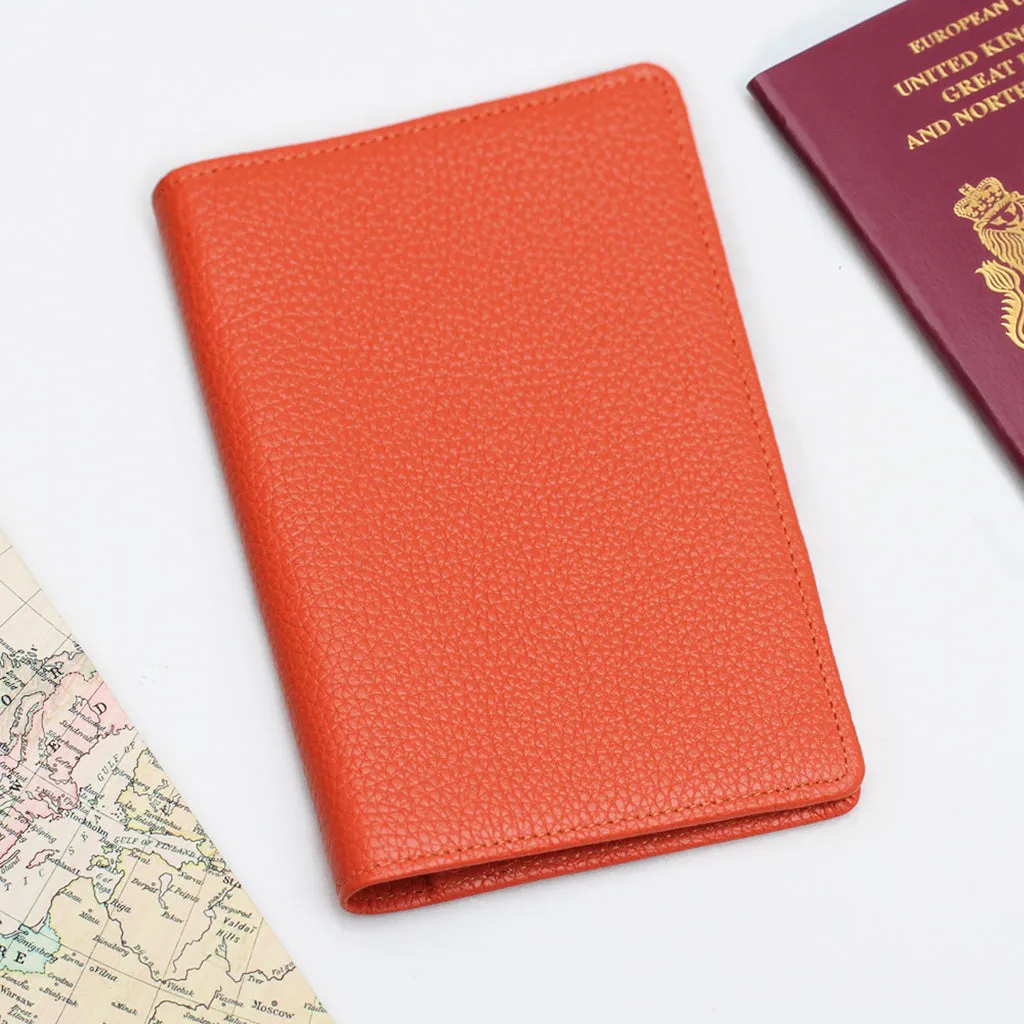 Luxury Leather Embossed Large Initial Passport Holder