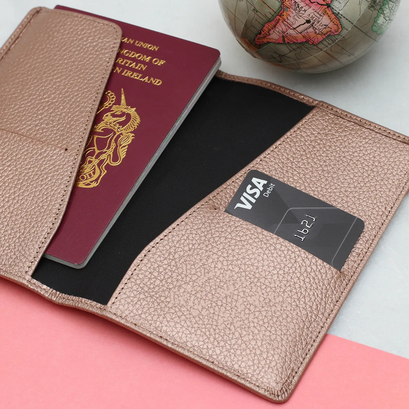 Luxury Leather Embossed Large Initial Passport Holder