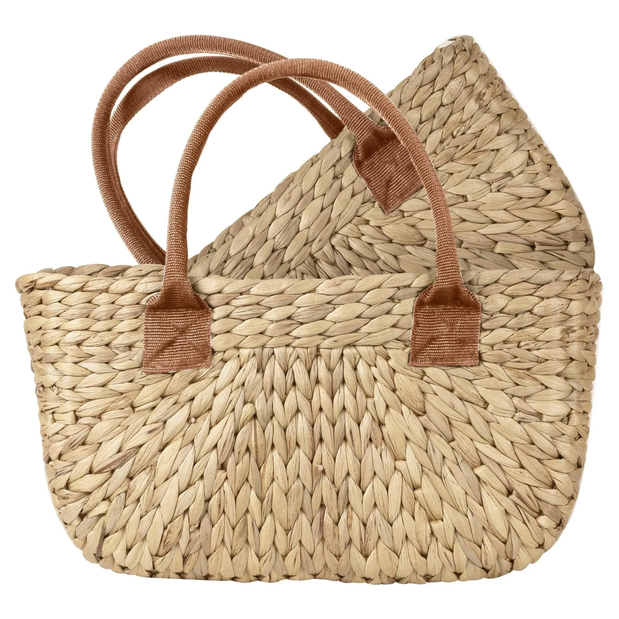Market Basket Tan Suede Handles Small
