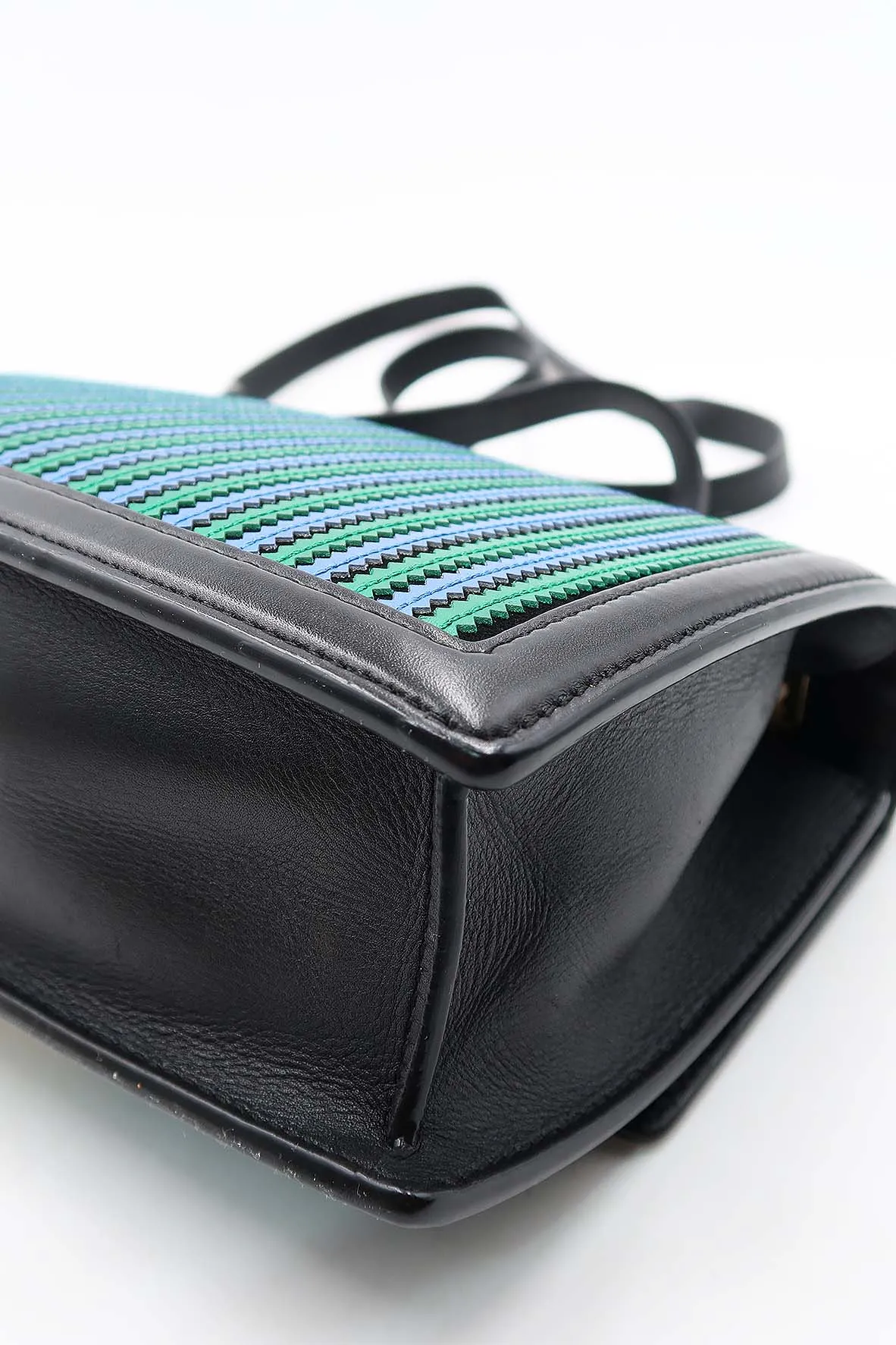 Medium Aileen Shoulder Bag with Blue Stripes Blue