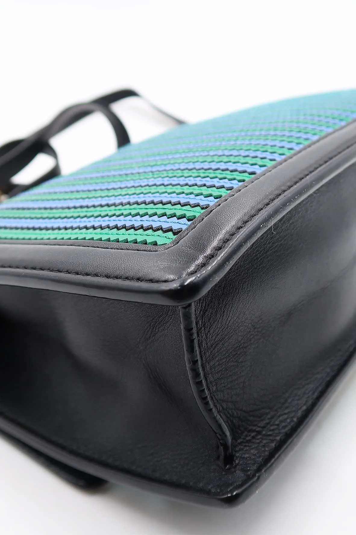 Medium Aileen Shoulder Bag with Blue Stripes Blue