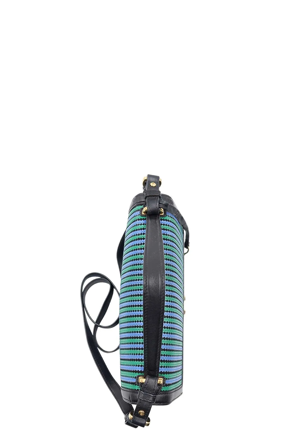 Medium Aileen Shoulder Bag with Blue Stripes Blue
