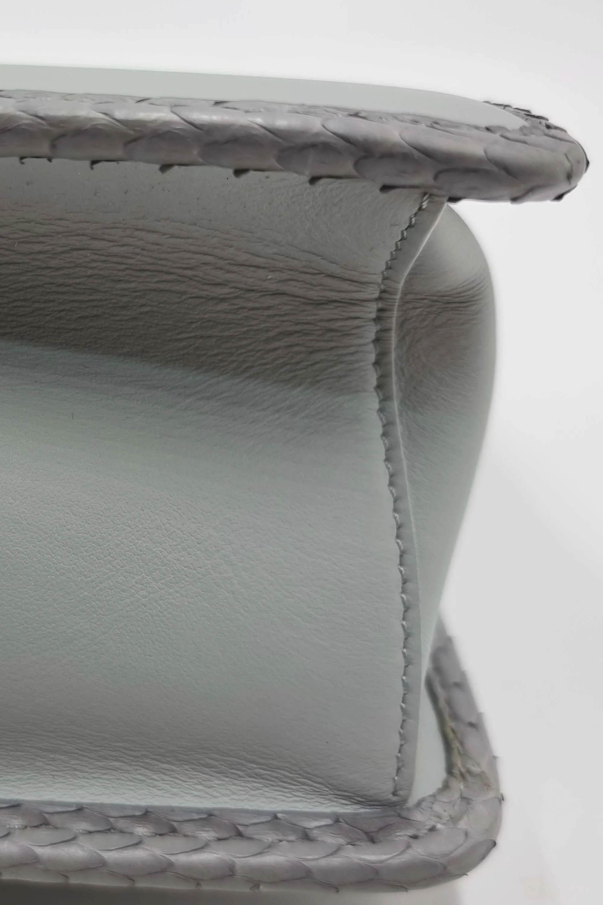 Medium Kan I F Crocodile Embossed Blue  Grey