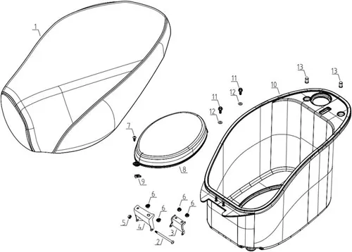 Mii50 Seating Washer  Assembly -Glove Compartment -Glove Compartment Inner Cover