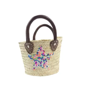 Mini Sequin Basket - Star Multicoloured
