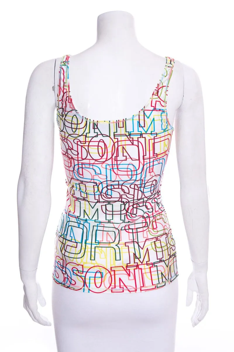 Missoni Sport Multicolor Logo Tank Top SZ 44