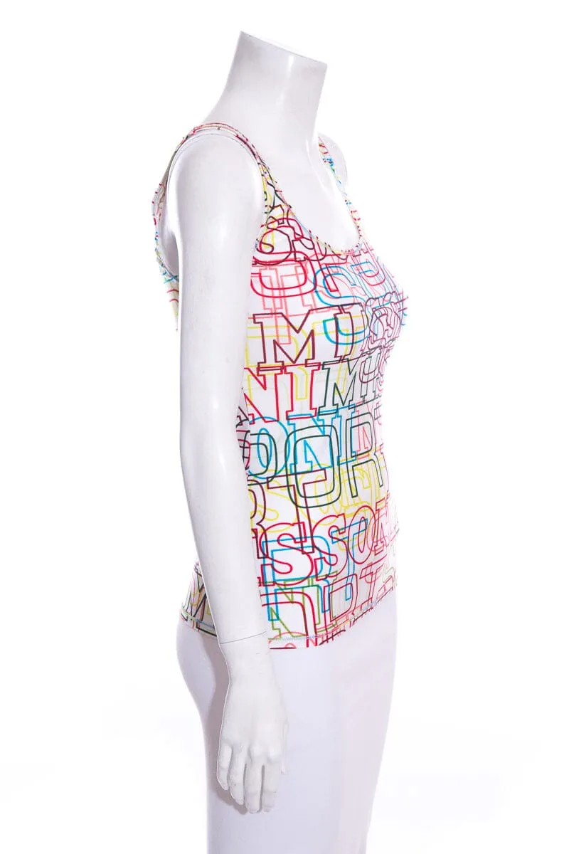 Missoni Sport Multicolor Logo Tank Top SZ 44