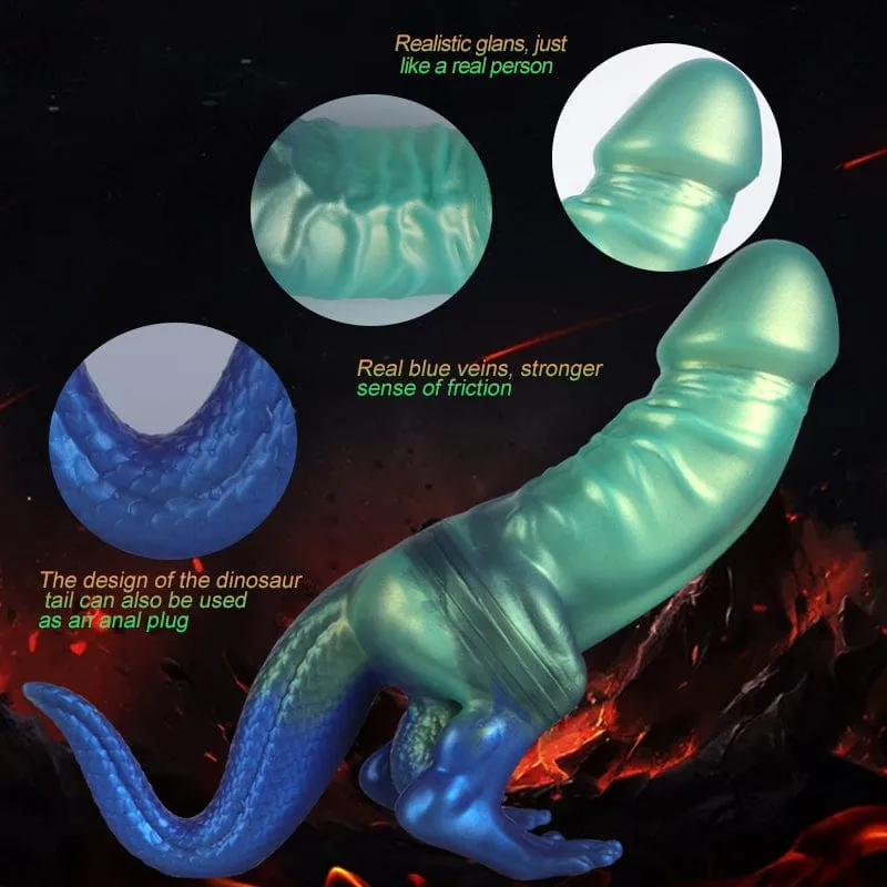 MRIMIN Soft Silicone Dino dick Dinosaur Dildo Headed Dinosaur Sex Toy & Bachelor and Hen Party Accessories
