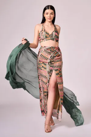 Multicolor Geometric Print Skirt