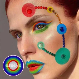 Multiple Rainbow Halloween Contact Lenses Yearly
