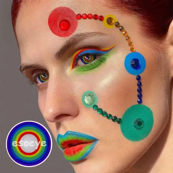 Multiple Rainbow Halloween Contact Lenses Yearly