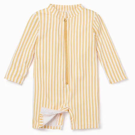 Mustard Stripe Sun Safe Swimsuit