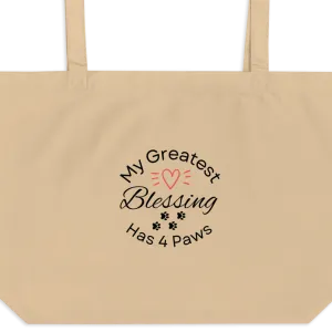 My Greatest Blessing Has 4 Paws (singular) X-Large Tote/ Shopping Bags