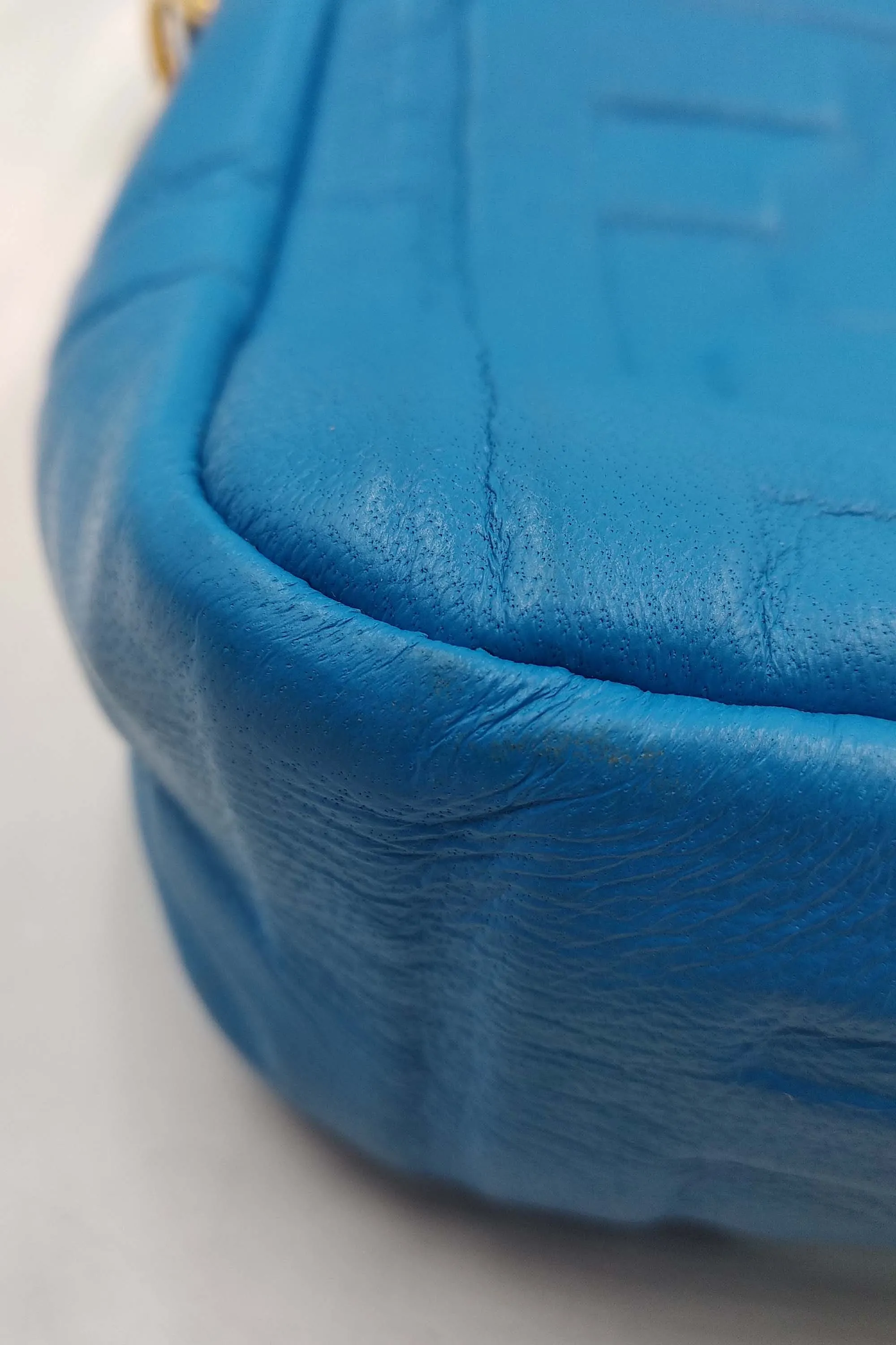 Nappa Embossed FF 1974 Baguette Royal Blue