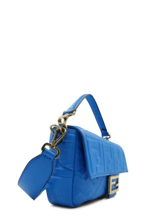 Nappa Embossed FF 1974 Baguette Royal Blue
