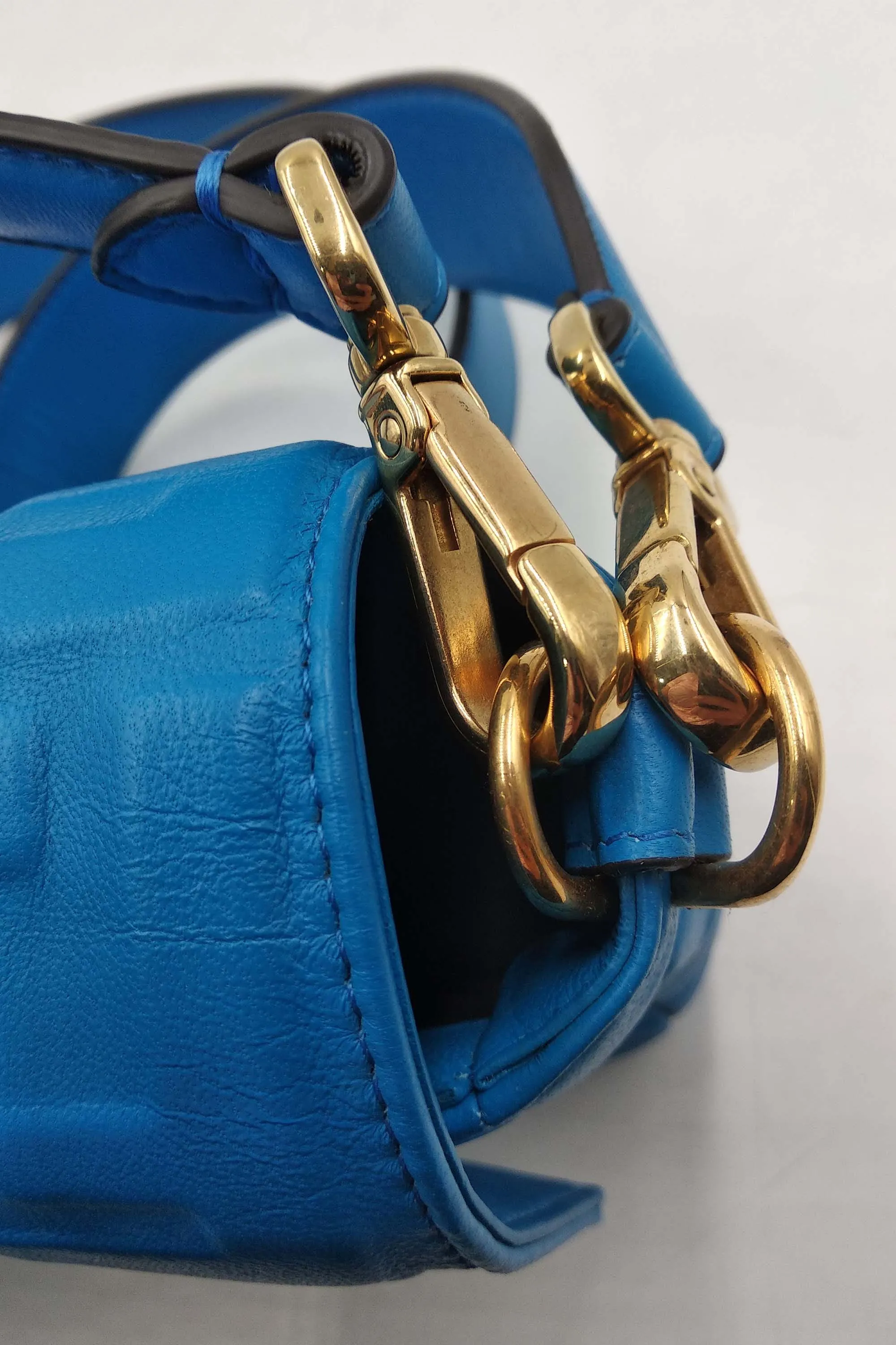 Nappa Embossed FF 1974 Baguette Royal Blue