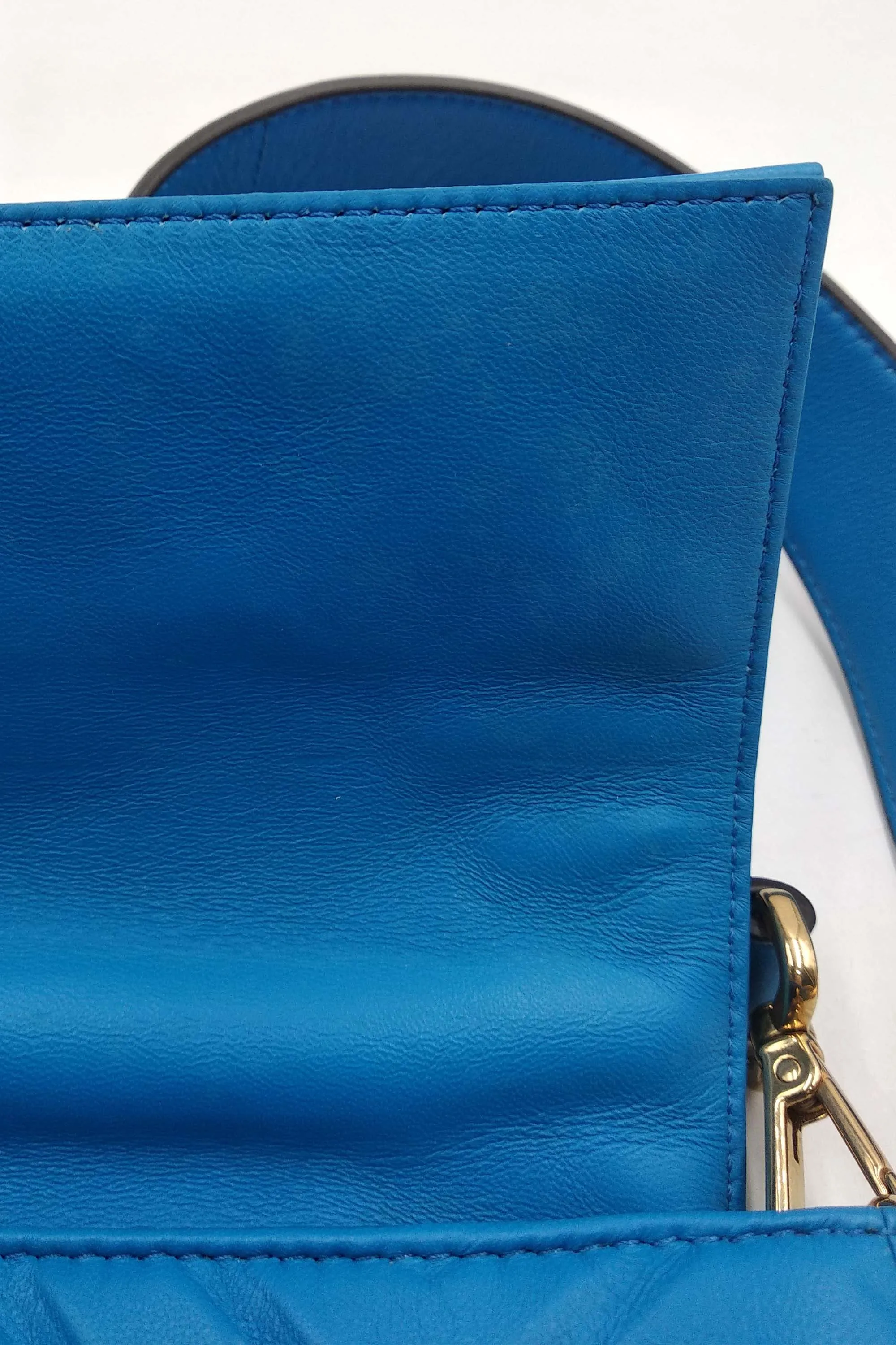 Nappa Embossed FF 1974 Baguette Royal Blue