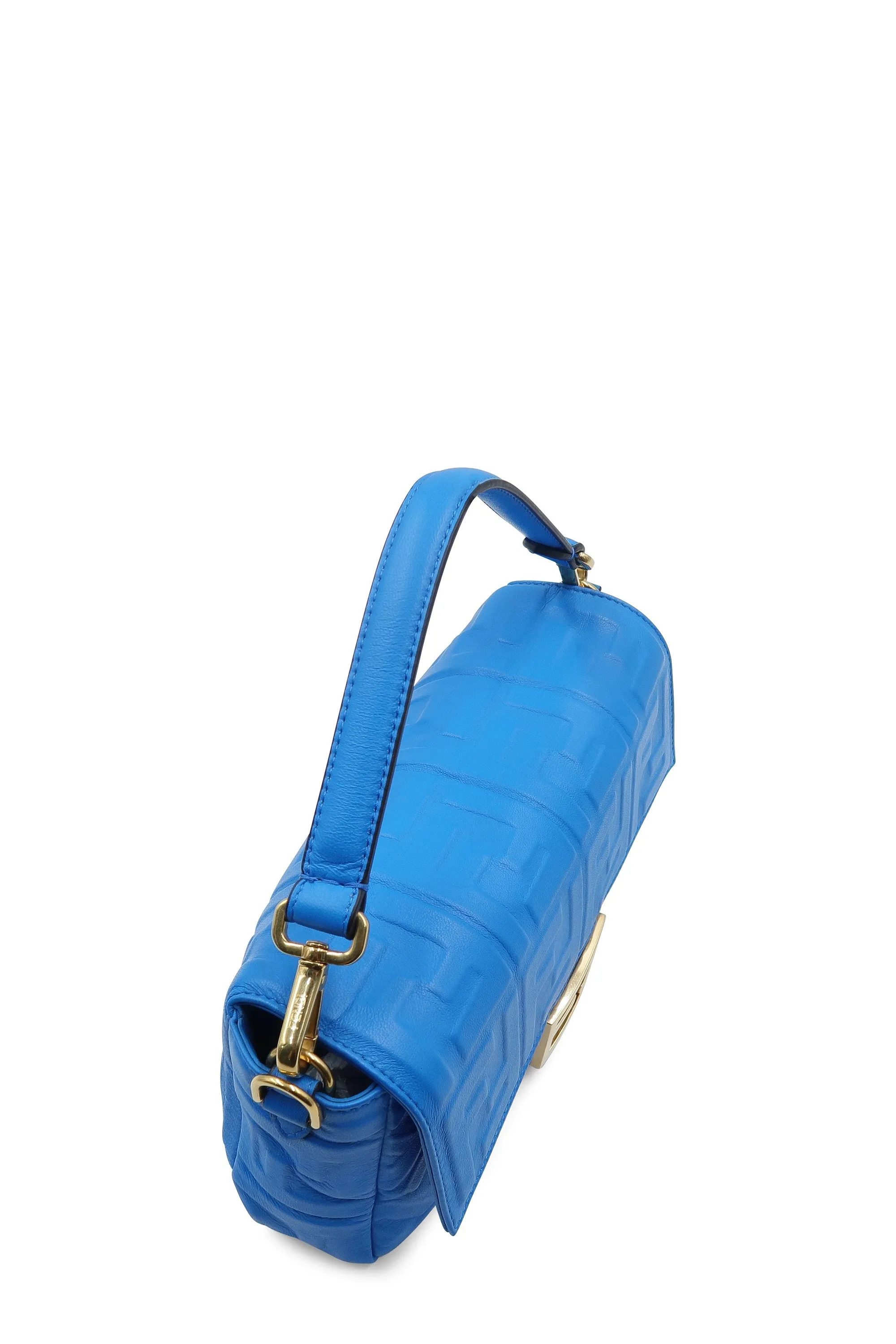 Nappa Embossed FF 1974 Baguette Royal Blue