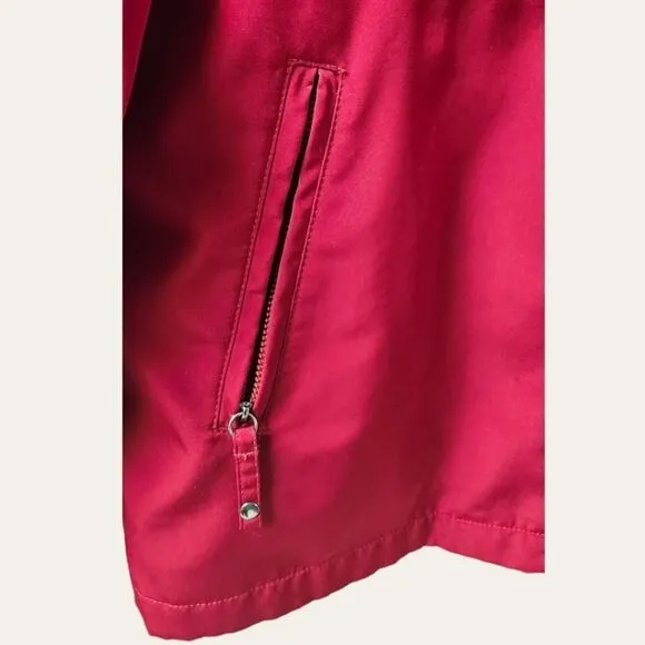 NAUTICA Women's Soft Shell Plus Size  Dark Cranberry Red  &amp; Black  Winter Jacket