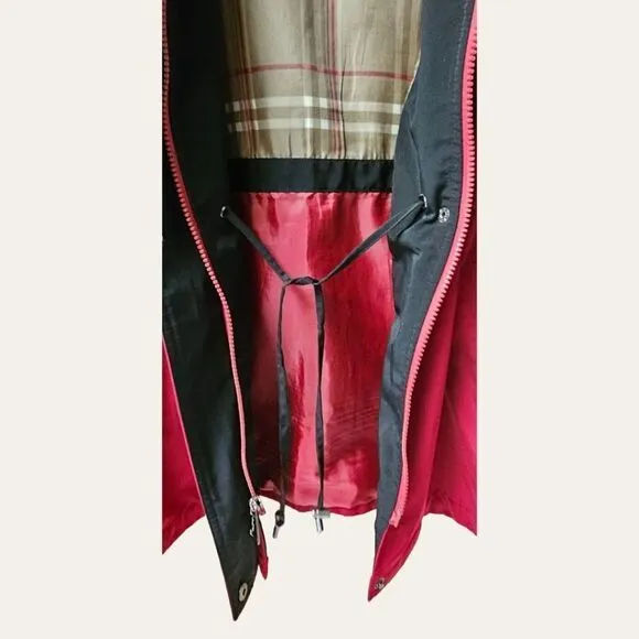 NAUTICA Women's Soft Shell Plus Size  Dark Cranberry Red  &amp; Black  Winter Jacket