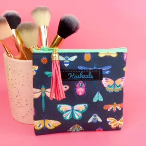 Navy Butterflies and Bugs Coin Purse.