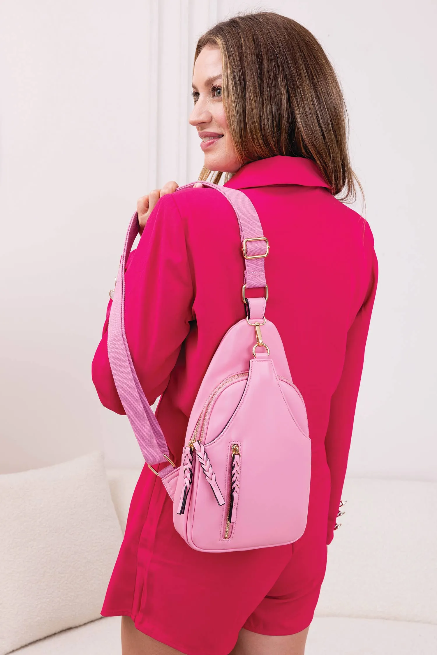 Nikki Dual Compartment Sling Pack Bag: Ivory