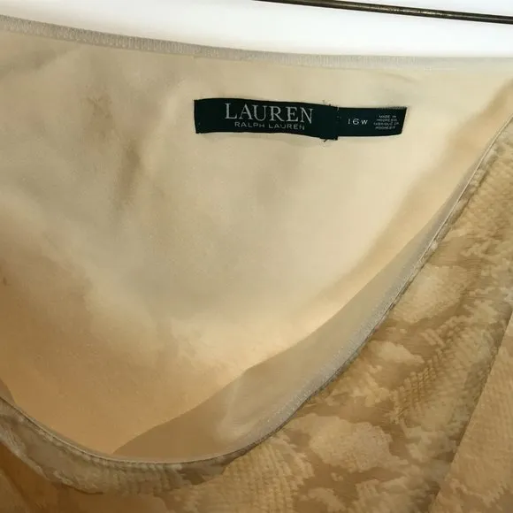 NWT Womens Plus Size 16W Lauren Ralph Lauren Georgette Python Print Tiered Skirt