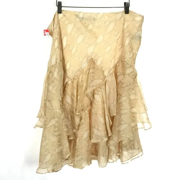 NWT Womens Plus Size 16W Lauren Ralph Lauren Georgette Python Print Tiered Skirt