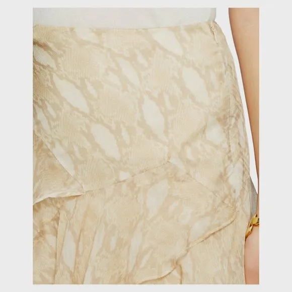 NWT Womens Plus Size 16W Lauren Ralph Lauren Georgette Python Print Tiered Skirt