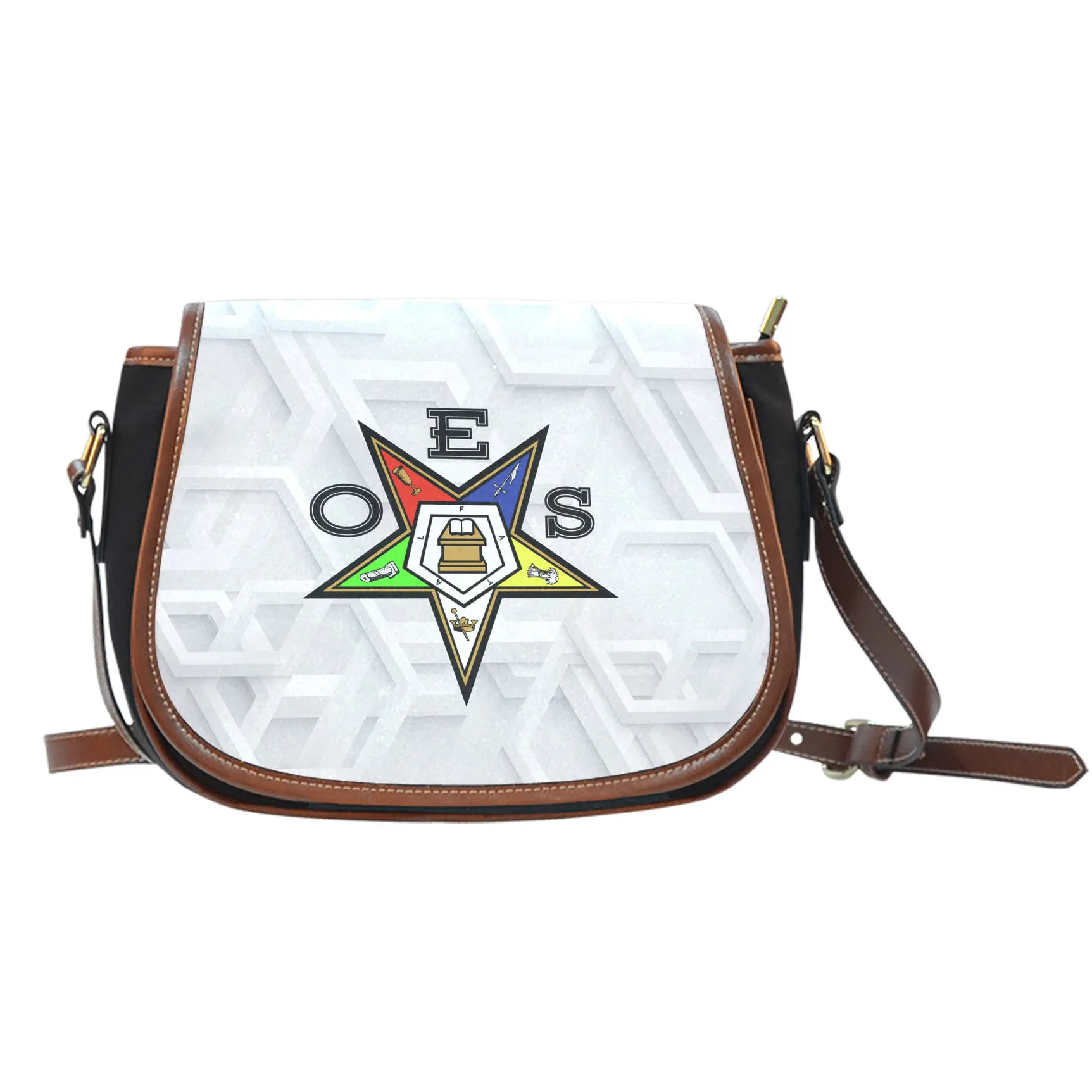 OES Saddle Bag_Assorted Logo Leather Print v2
