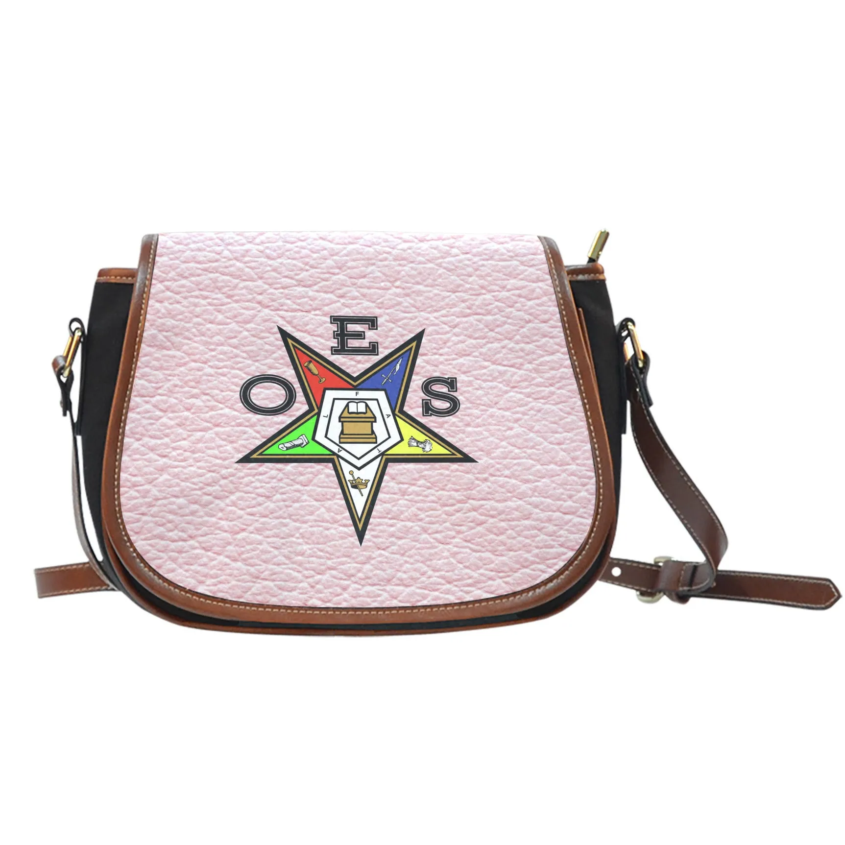 OES Saddle Bag_Assorted Logo Leather Print v2