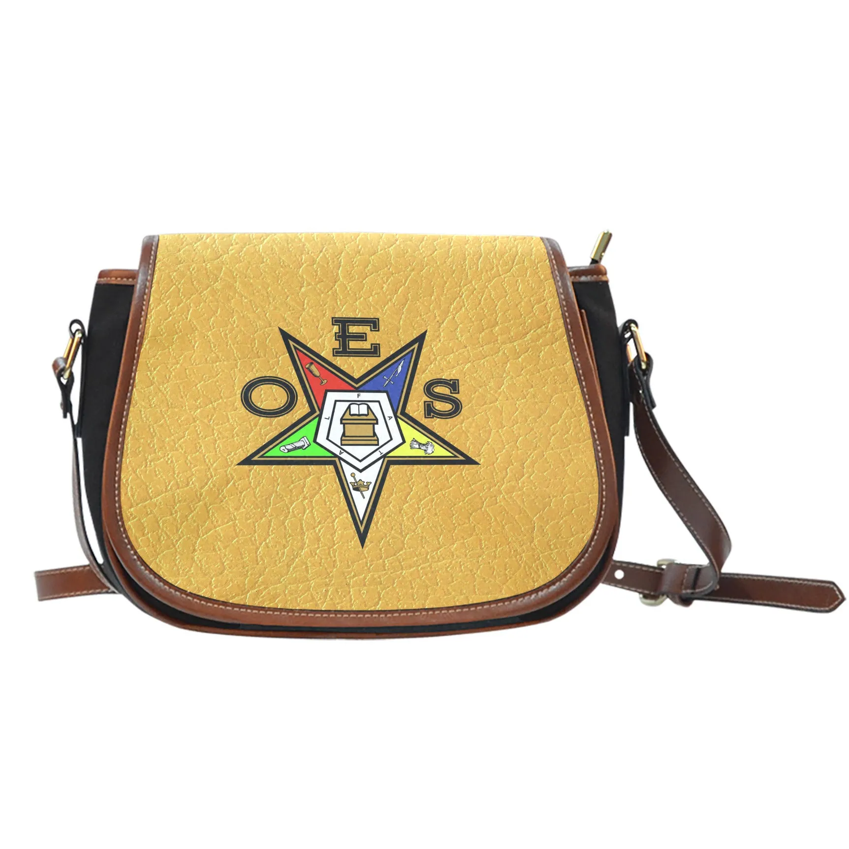 OES Saddle Bag_Assorted Logo Leather Print v2