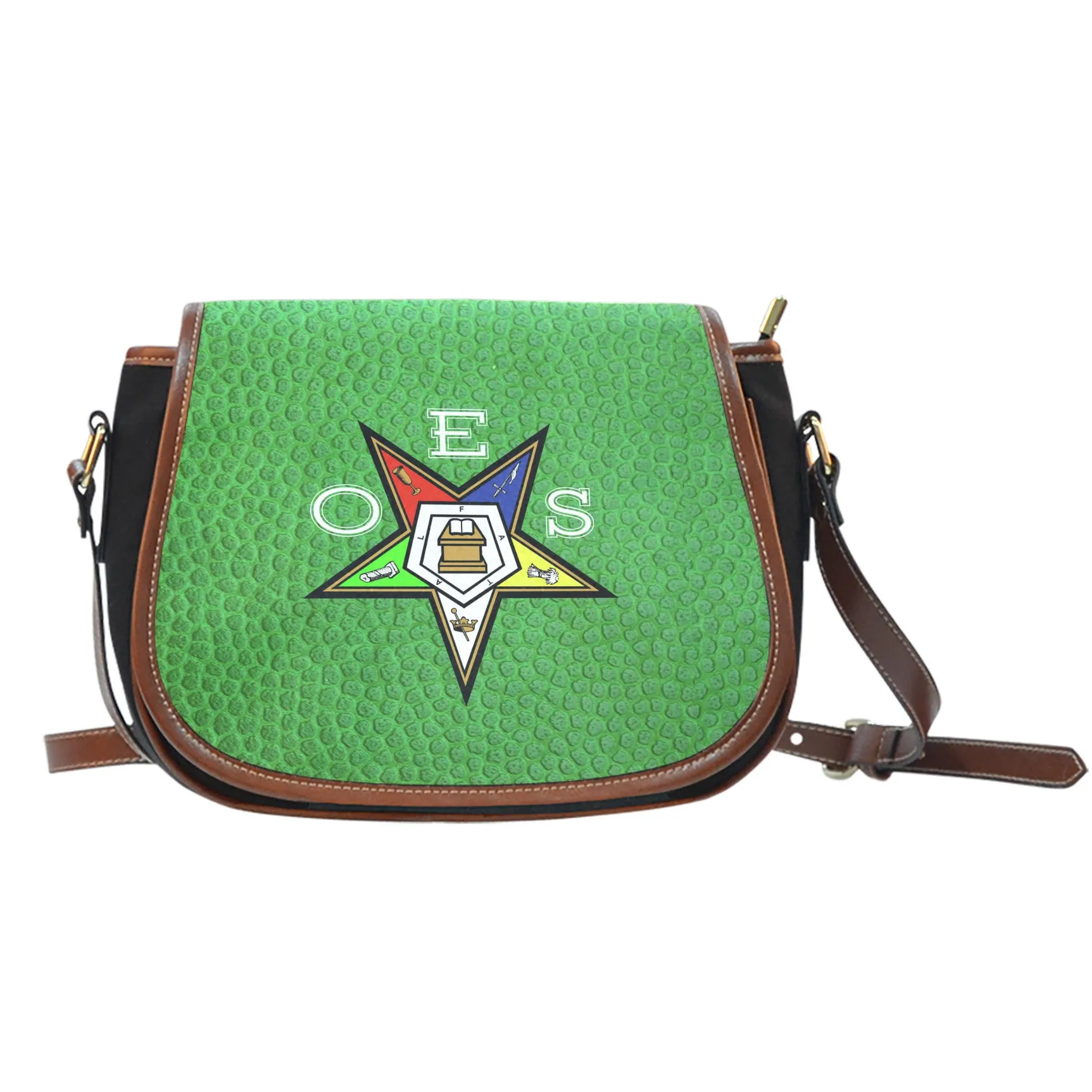 OES Saddle Bag_Assorted Logo Leather Print v2
