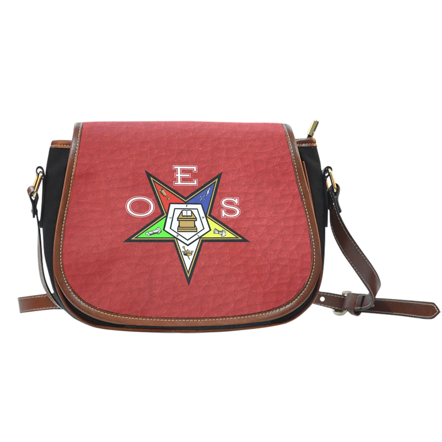 OES Saddle Bag_Assorted Logo Leather Print v2