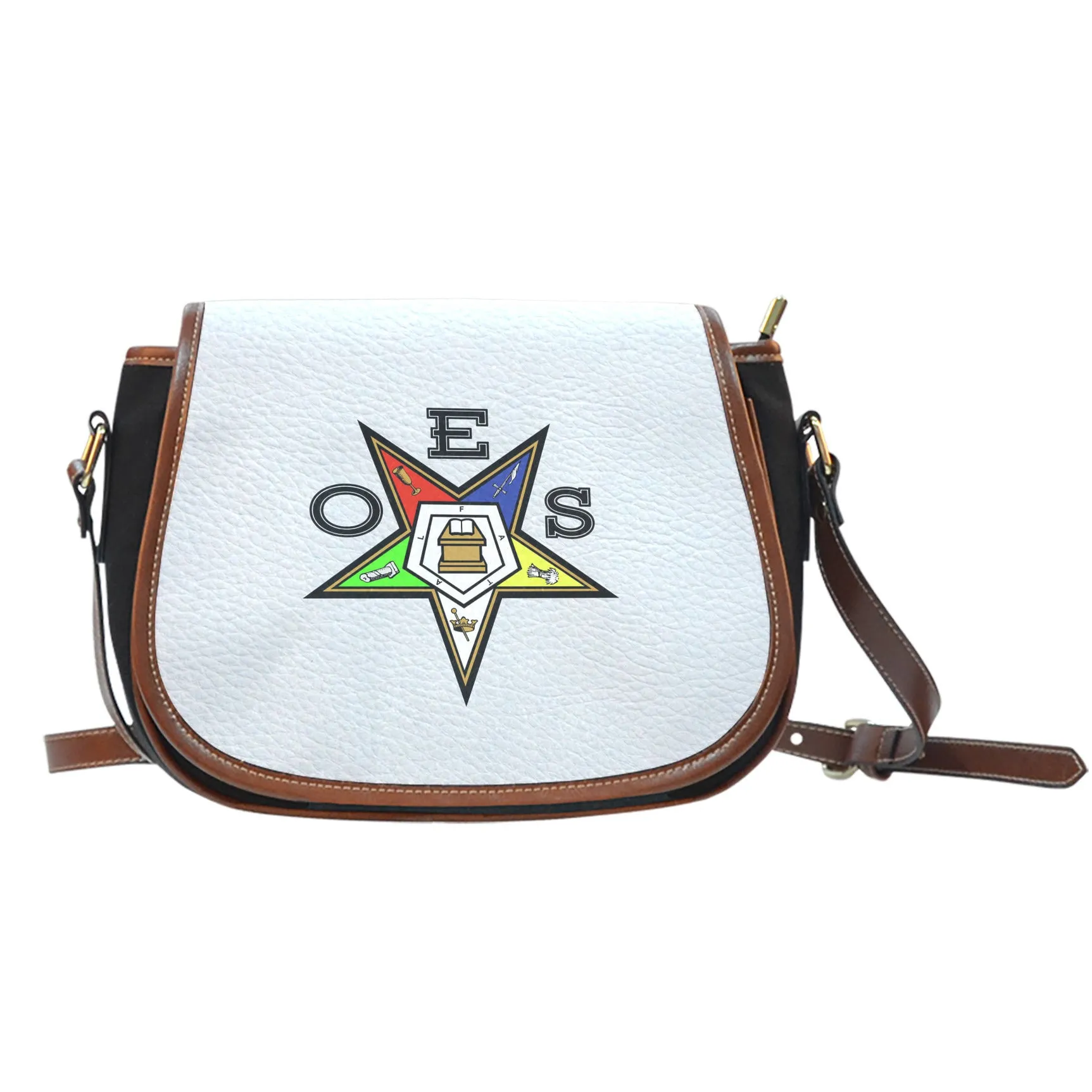 OES Saddle Bag_Assorted Logo Leather Print v2