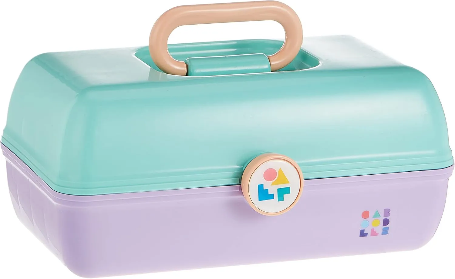 On-The-Go Girl Makeup Box, Hard Plastic Makeup Organizer Box, Built-In Mirror, Secure Latch for Safe Travel, Spacious Storage for Large Items