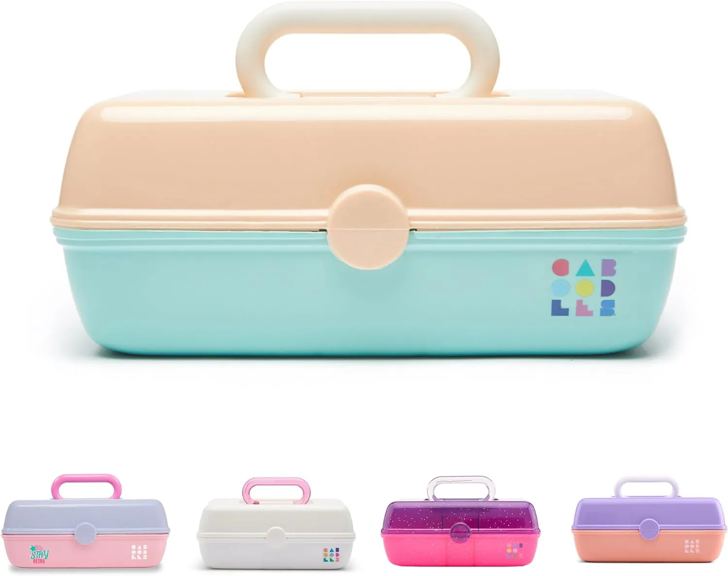 On-The-Go Girl Makeup Box, Hard Plastic Makeup Organizer Box, Built-In Mirror, Secure Latch for Safe Travel, Spacious Storage for Large Items