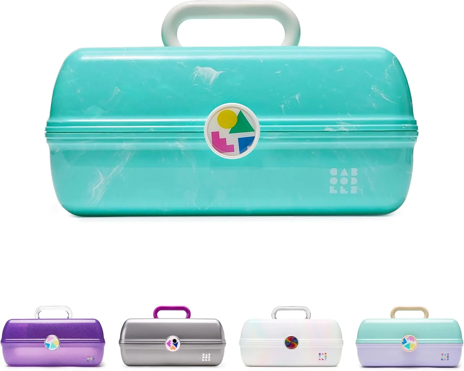 On-The-Go Girl Makeup Box, Hard Plastic Makeup Organizer Box, Built-In Mirror, Secure Latch for Safe Travel, Spacious Storage for Large Items