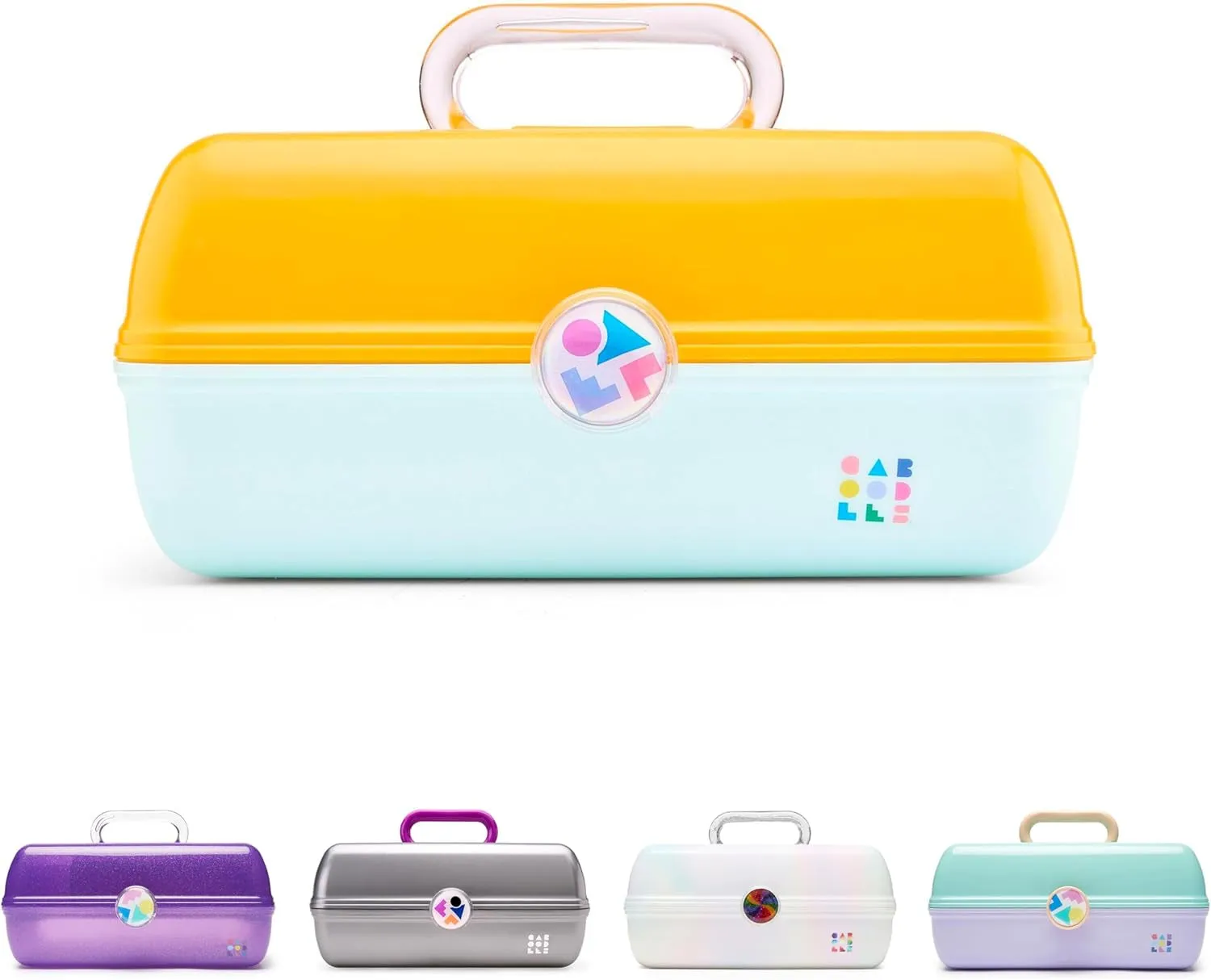 On-The-Go Girl Makeup Box, Hard Plastic Makeup Organizer Box, Built-In Mirror, Secure Latch for Safe Travel, Spacious Storage for Large Items